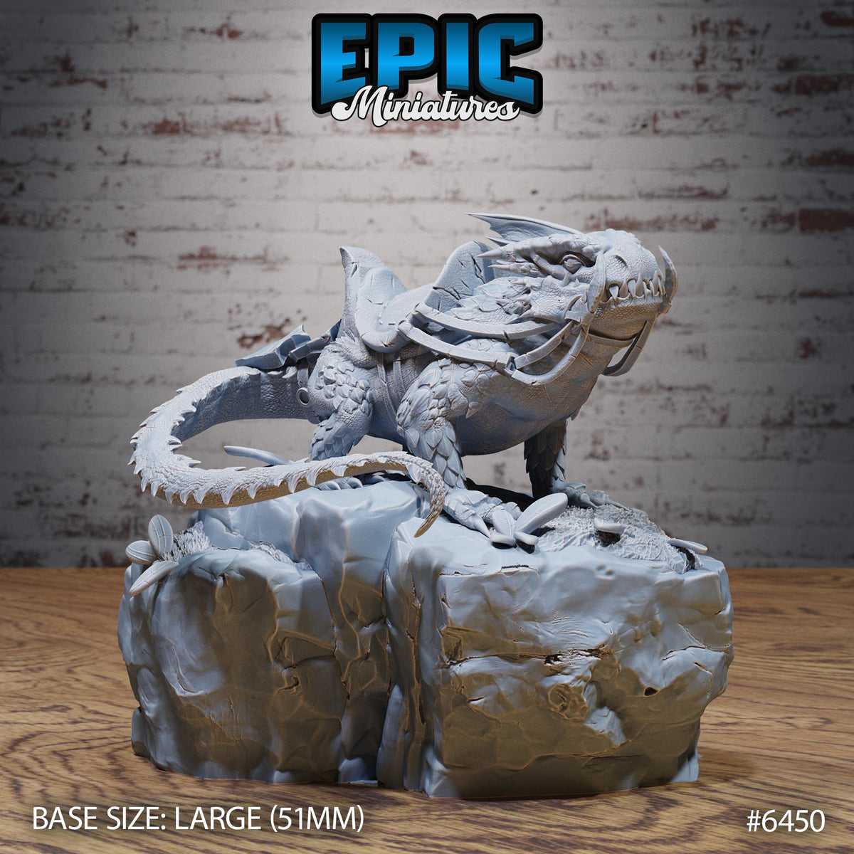 Giant Lizard Option #6450 front DND miniature Dragons Reborn 16k resin