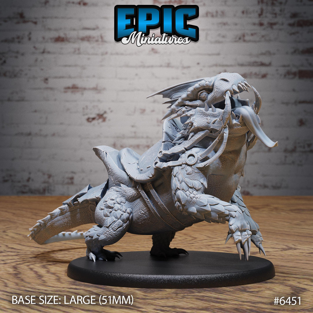 Giant Lizard Option #6451 front DND miniature Dragons Reborn 16k resin