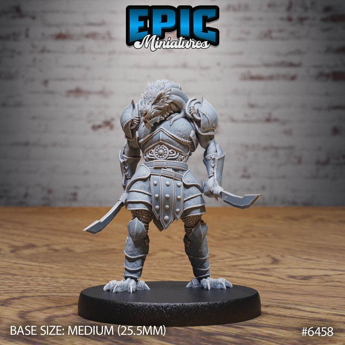 Dragonborn Warrior Option #6458 front DND miniature Dragons Reborn 16k resin