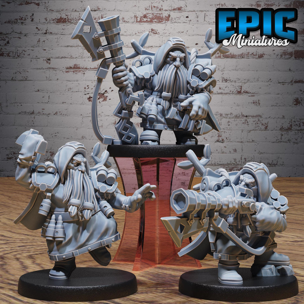 Dwarf Dragon Gunner Set of 3 DND miniatures group photo Dragons Reborn