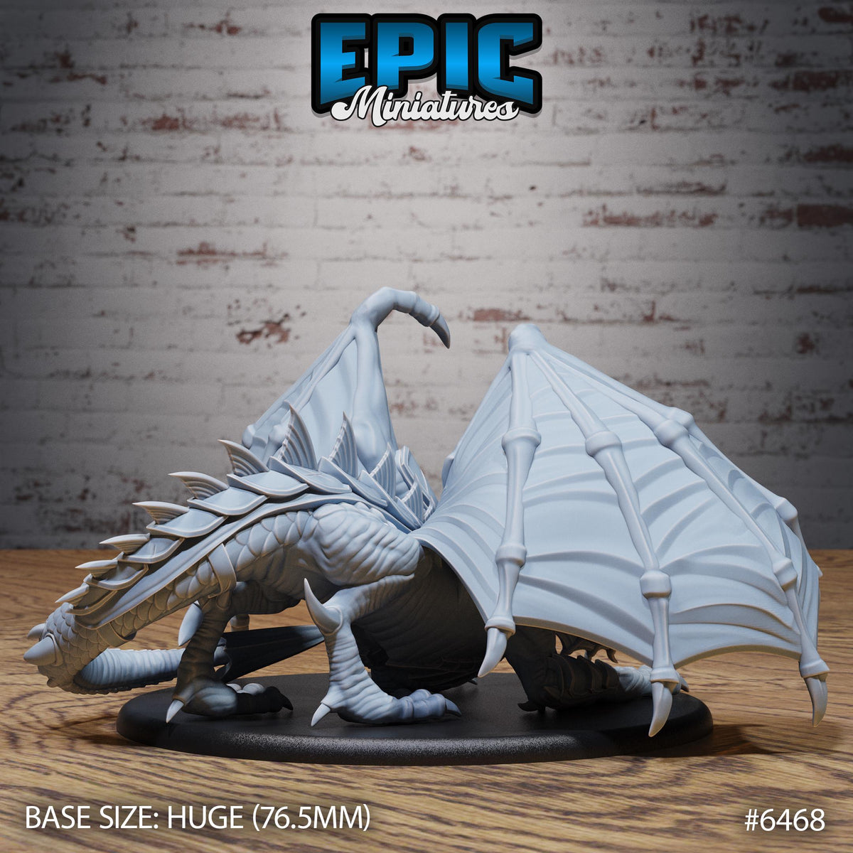 Armored Dragon of 3 Option #6468 back DND miniature Dragons Reborn 16k resin