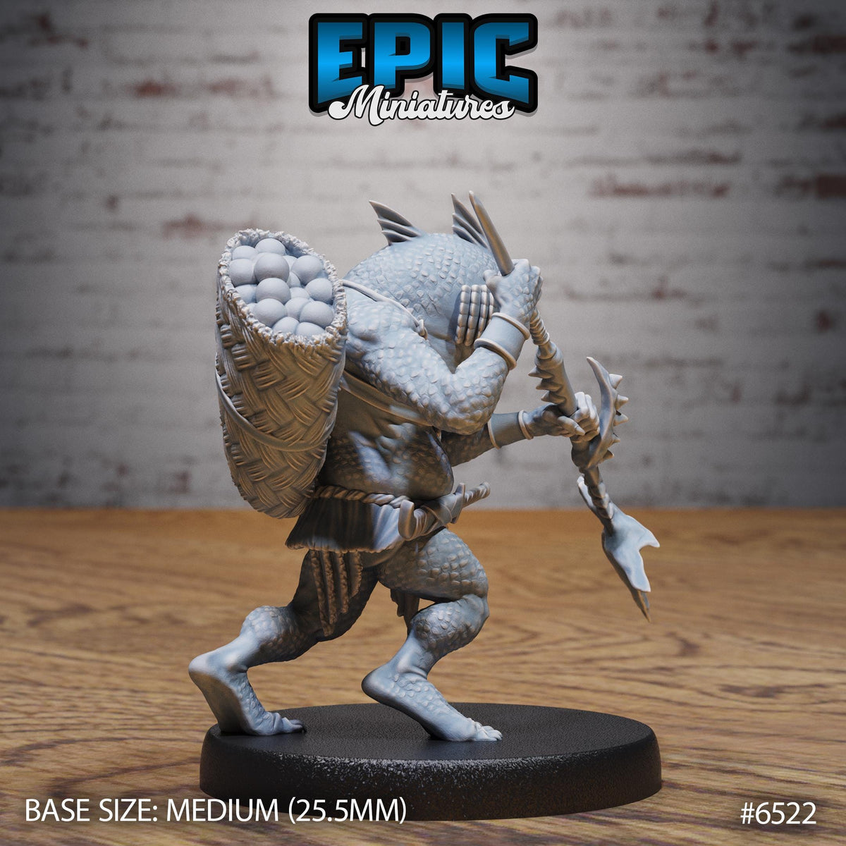 Fish Folk Warrior Option #6522 back DND miniature Deep Dive 16k resin