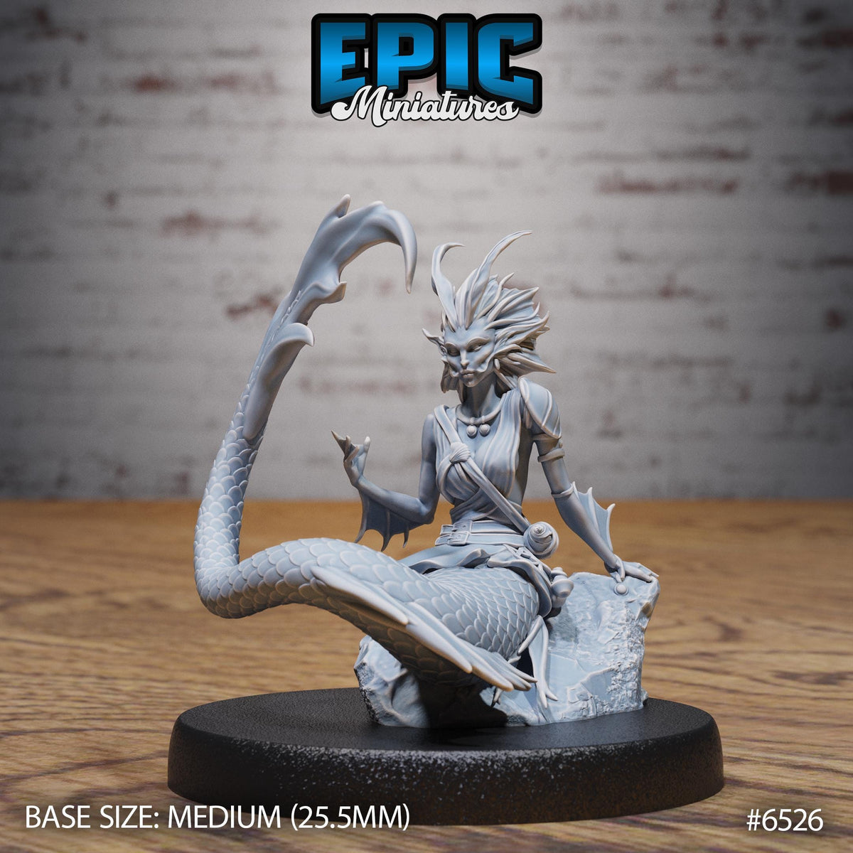 Merfolk Option #6526 front DND miniature Deep Dive 16k resin