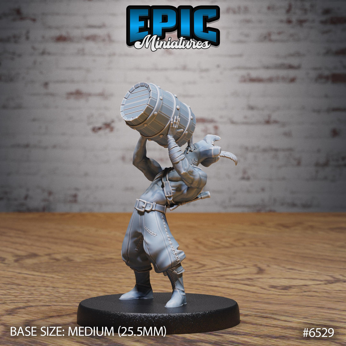 Hammer Fish Pirate Option #6529 front DND miniature Deep Dive 16k resin