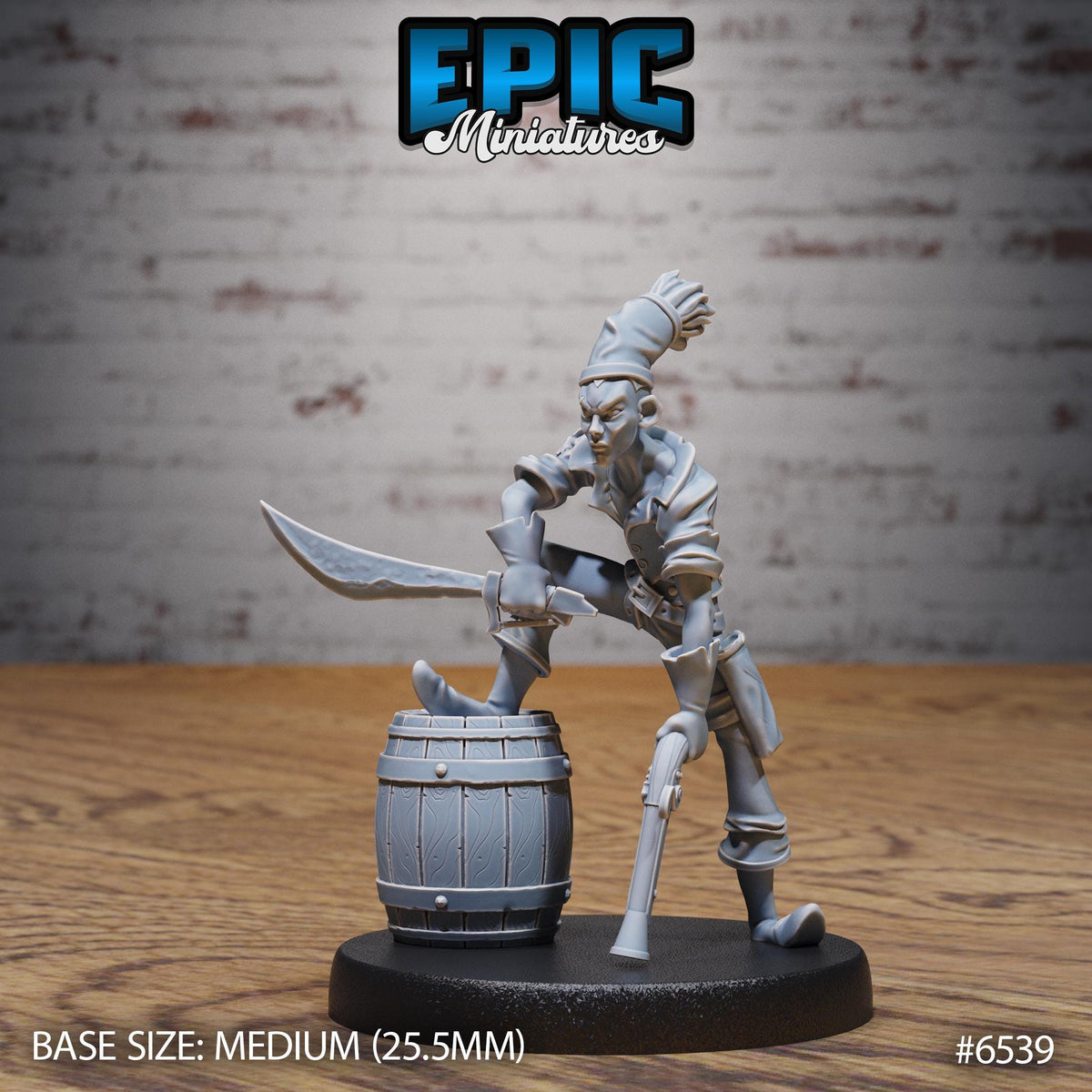 Pirate Crew Option #6539 front DND miniature Deep Dive 16k resin