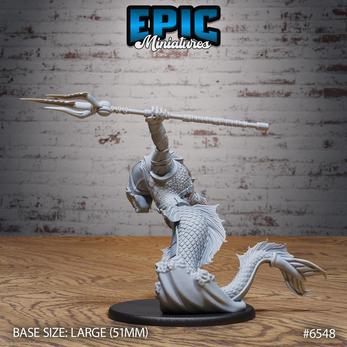 Gladiator Merfolk Option #6548 back DND miniature Deep Dive 16k resin