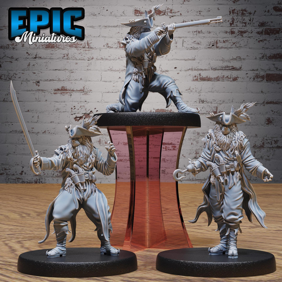 Lion Folk Captain of 3 DND miniatures group photo Deep Dive