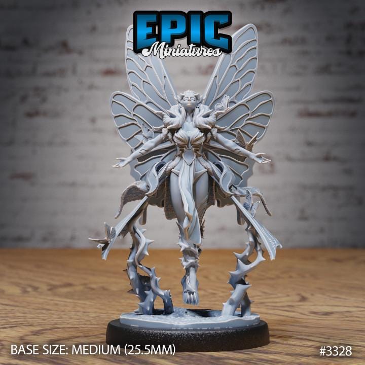 Butterfly Fairy Option #3328 front DND miniature Jungle Encounter 16k resin