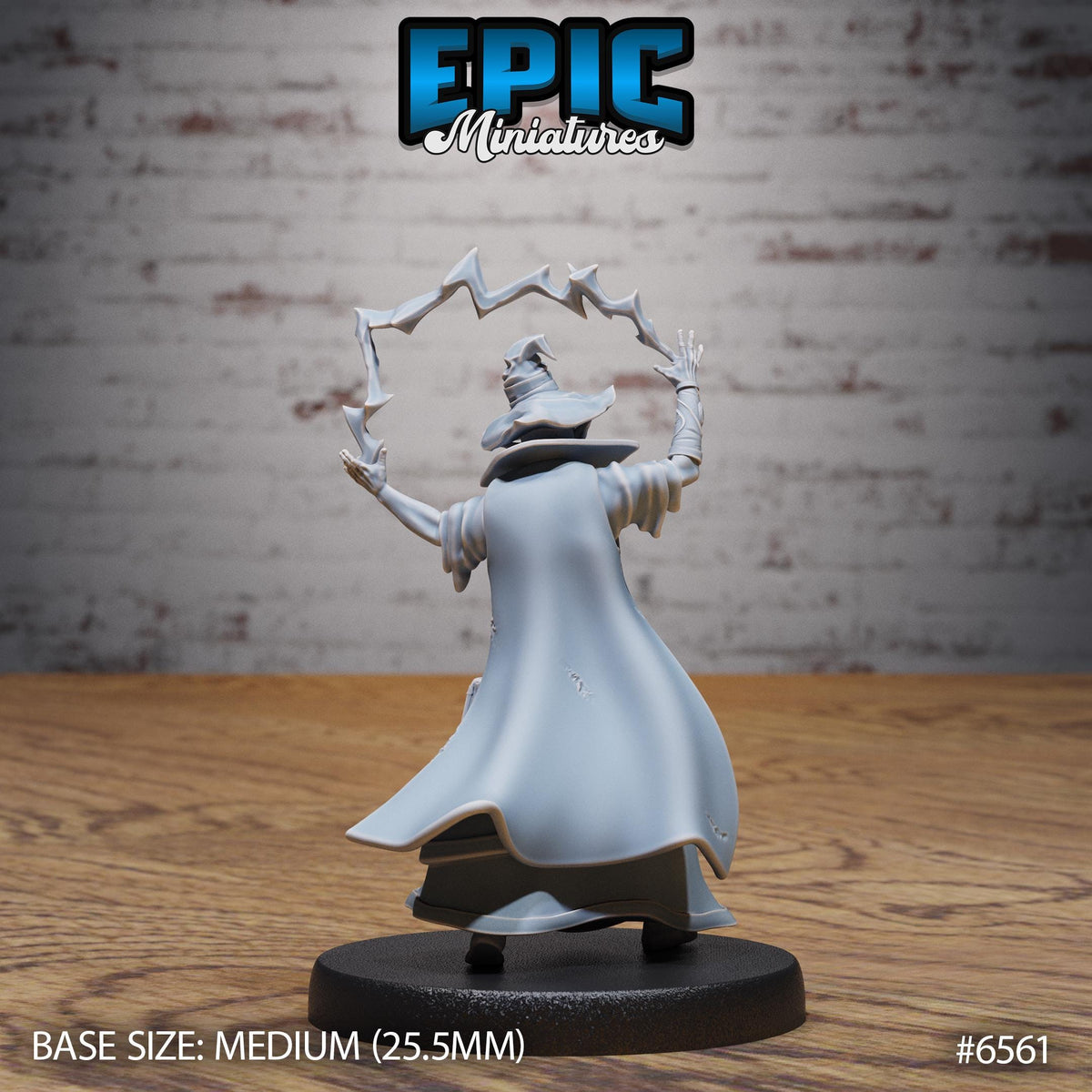 Old Wizard Option #6561 back DND miniature Magical Library 16k resin