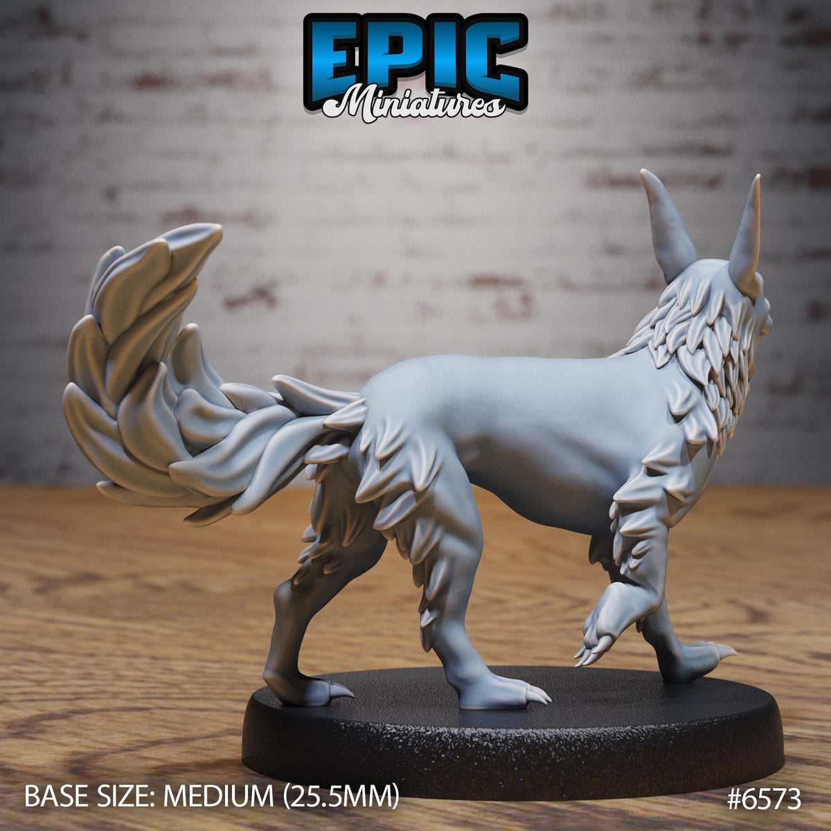 Blink Dog Option #6573 back DND miniature Magical Library 16k resin