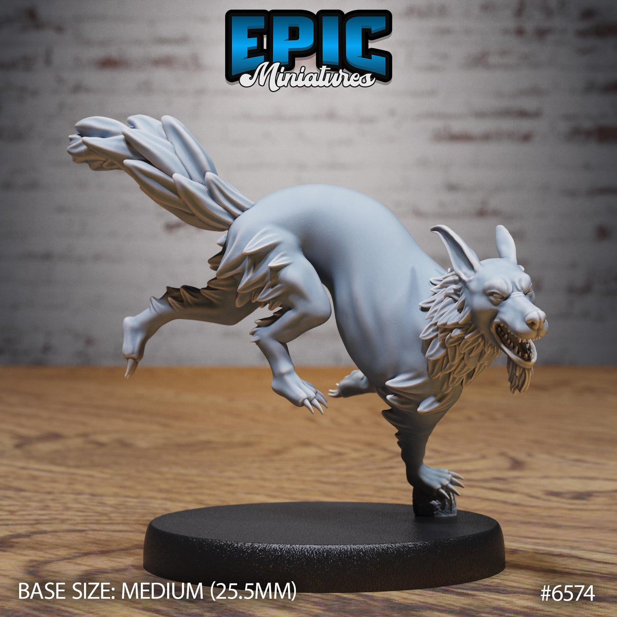 Blink Dog Option #6574 front DND miniature Magical Library 16k resin
