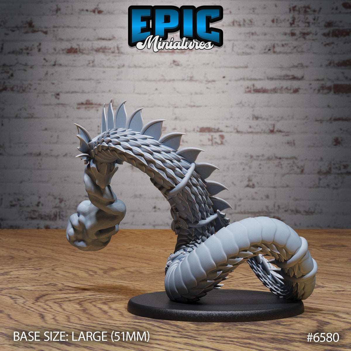 Magical Snake Option #6580 back DND miniature Magical Library 16k resin
