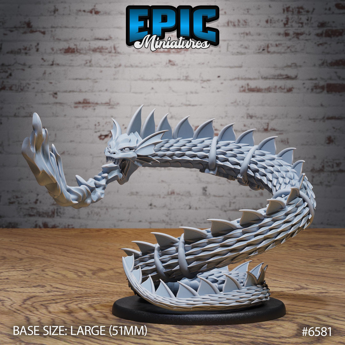 Magical Snake Option #6581 front DND miniature Magical Library 16k resin