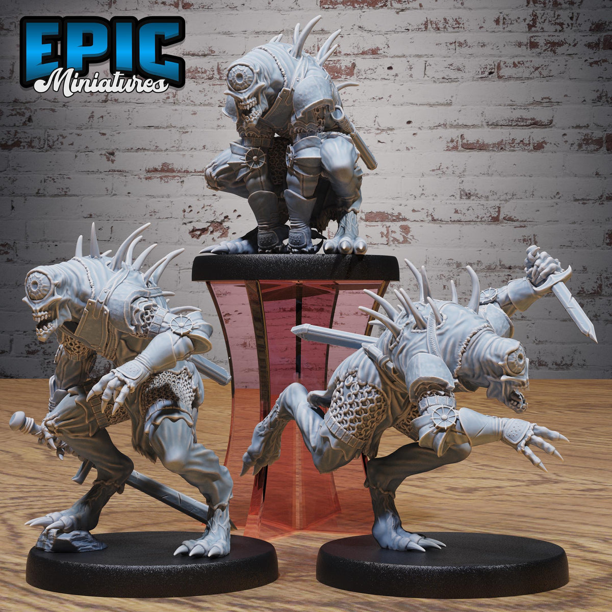Nothic Knight Set of 3 DND miniatures group photo Magical Library