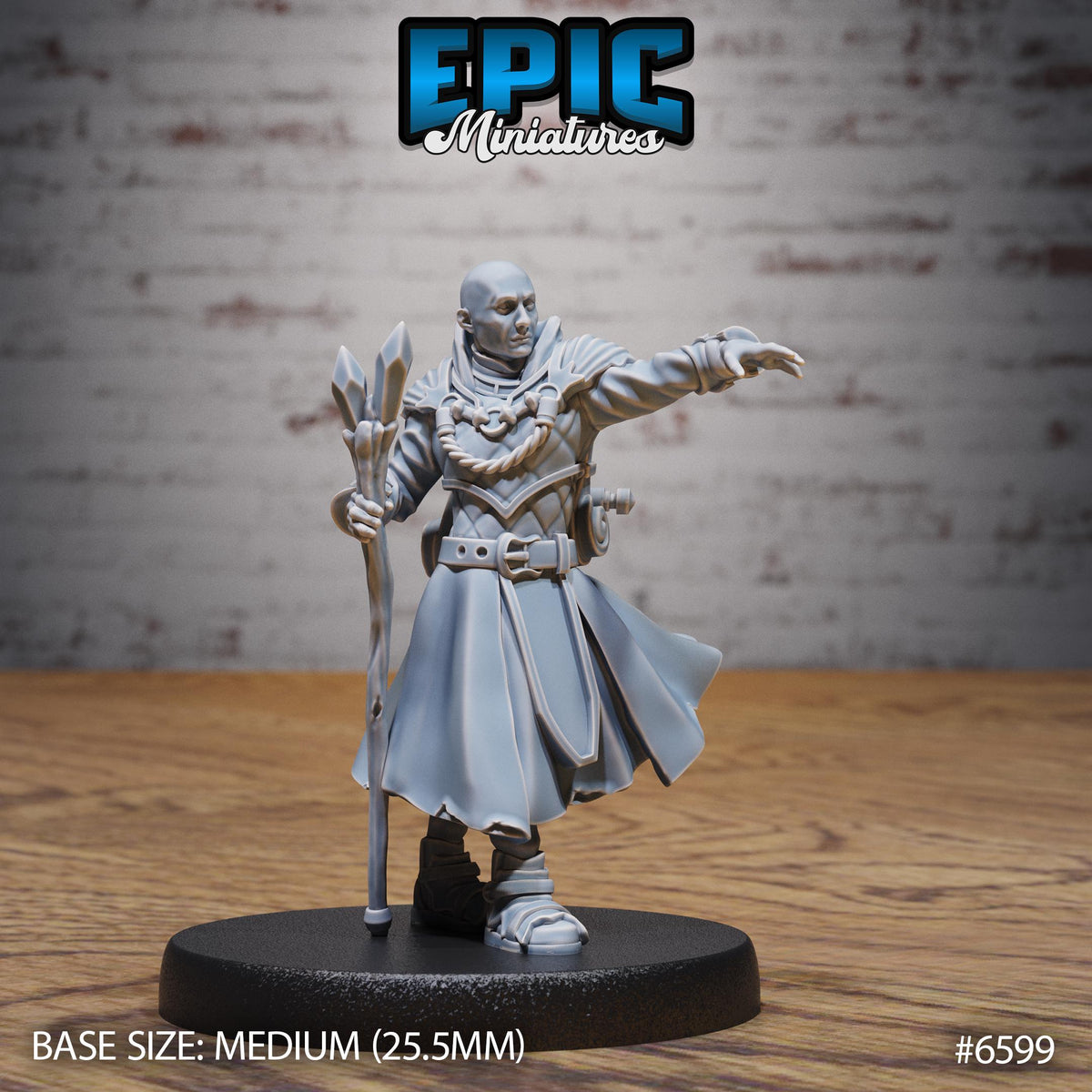 Transmuter Wizard Option #6599 front DND miniature Magical Library 16k resin