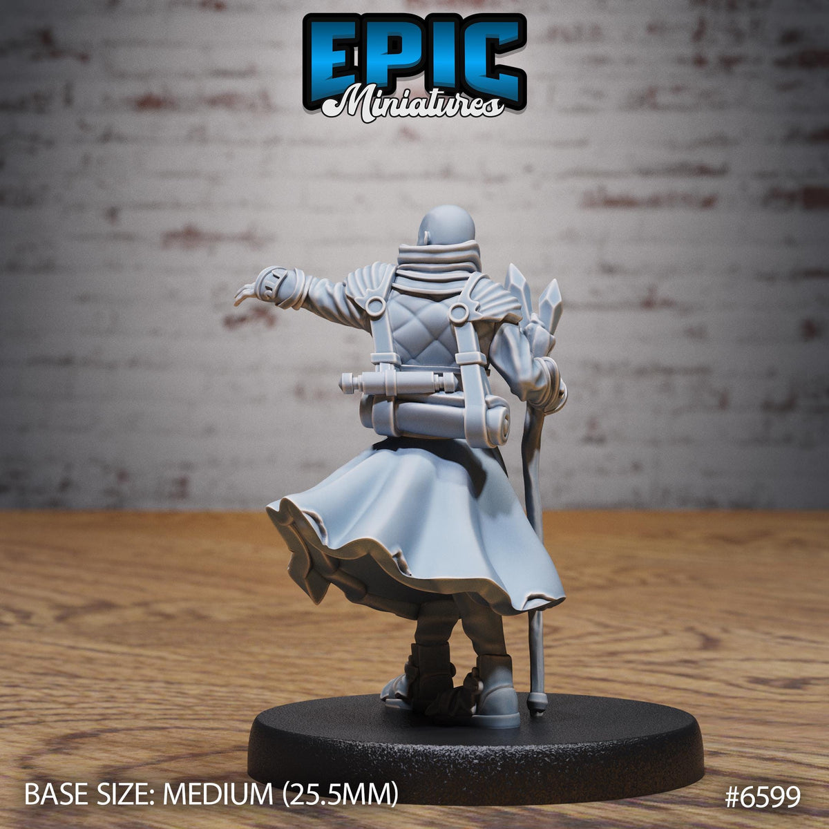 Transmuter Wizard Option #6599 back DND miniature Magical Library 16k resin
