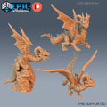 Dragon Wyrmling Set of 3 DND miniatures group photo Viking Age