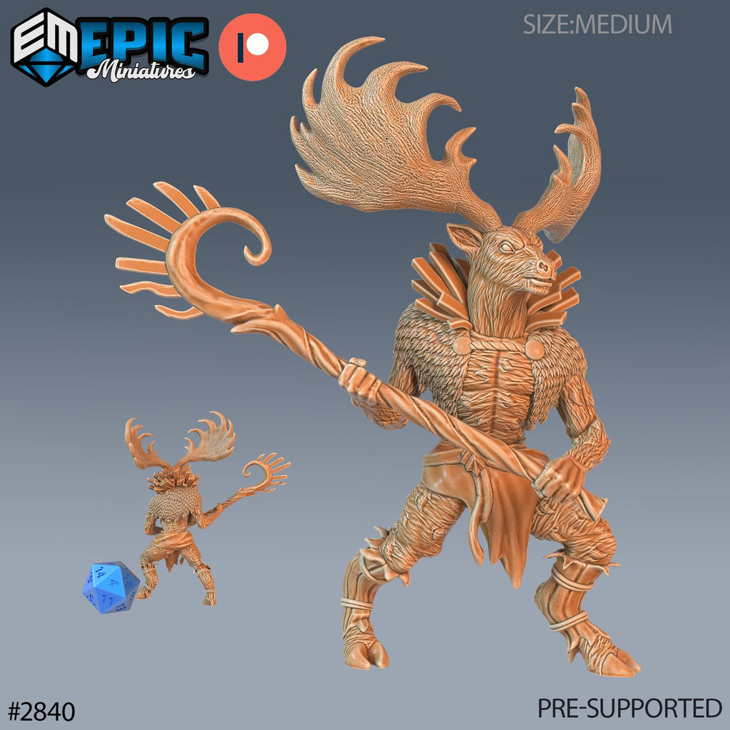 Deer Shaman Option #2840 front DND miniature Viking Age 16k resin