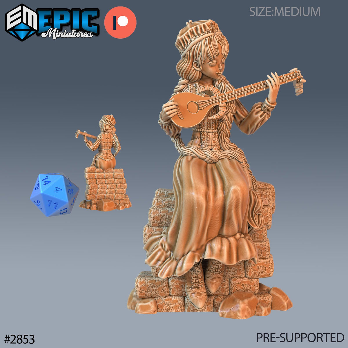 Norse Bard Option #2853 front DND miniature Viking Age 16k resin