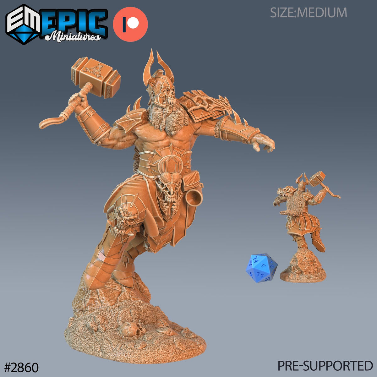 Viking Einherjar Option #2860 front DND miniature Viking Age 16k resin