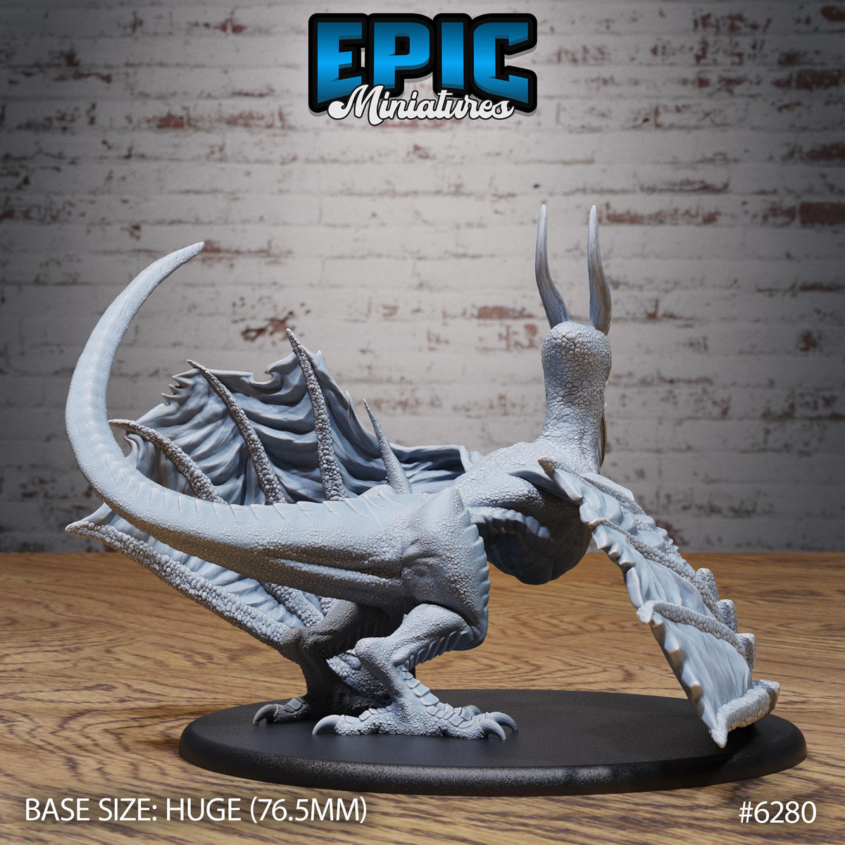 Cyclops Wyvern Option #6280 back DND miniature Beastly Champions 16k resin