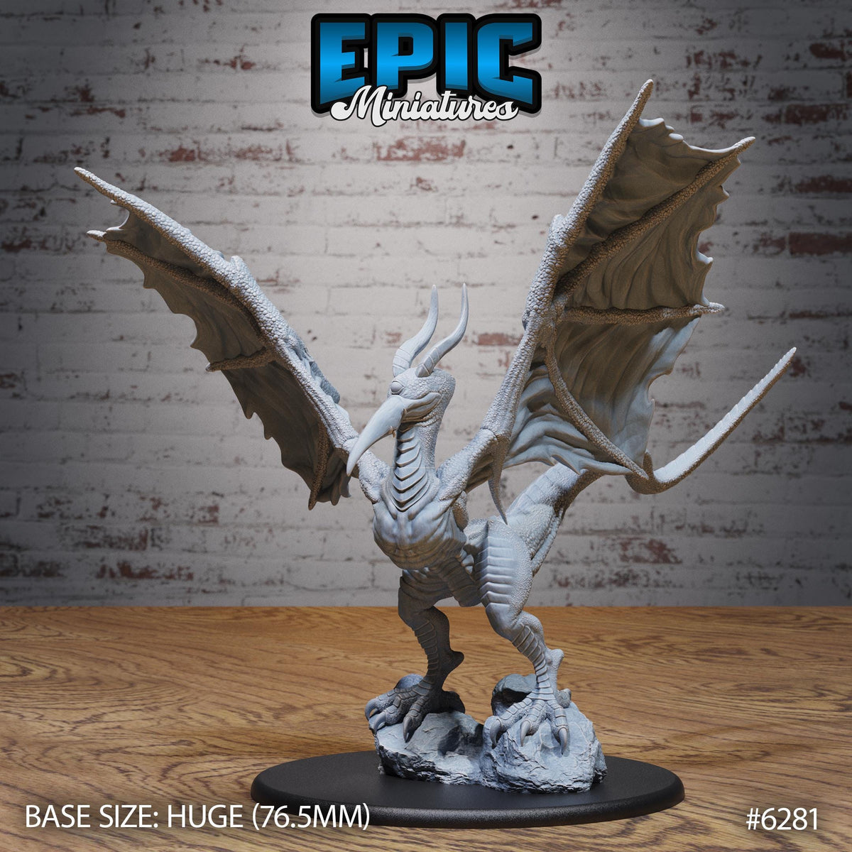 Cyclops Wyvern Option #6281 front DND miniature Beastly Champions 16k resin