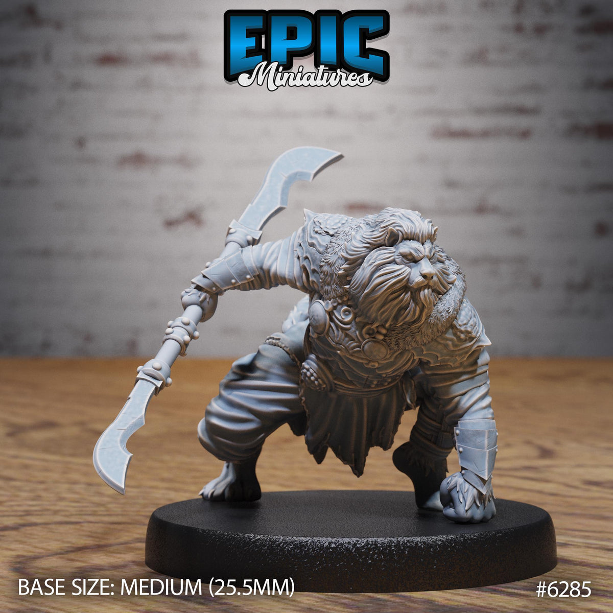 Lion King Fighter Option #6285 front DND miniature Beastly Champions 16k resin