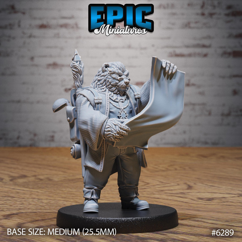 Bear Bard Option #6289 front DND miniature Beastly Champions 16k resin