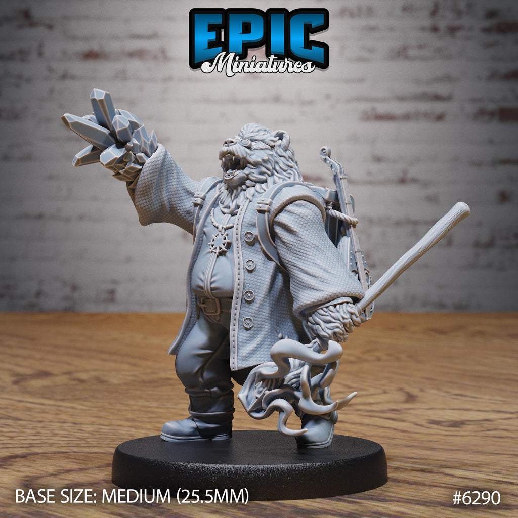 Bear Bard Option #6290 front DND miniature Beastly Champions 16k resin