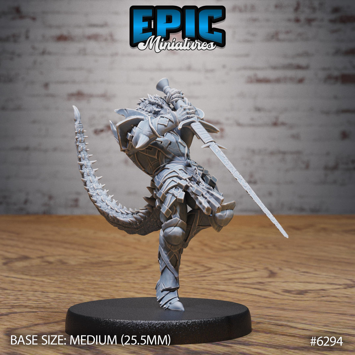 Half-Dragon Warrior Option #6294 front DND miniature Beastly Champions 16k resin