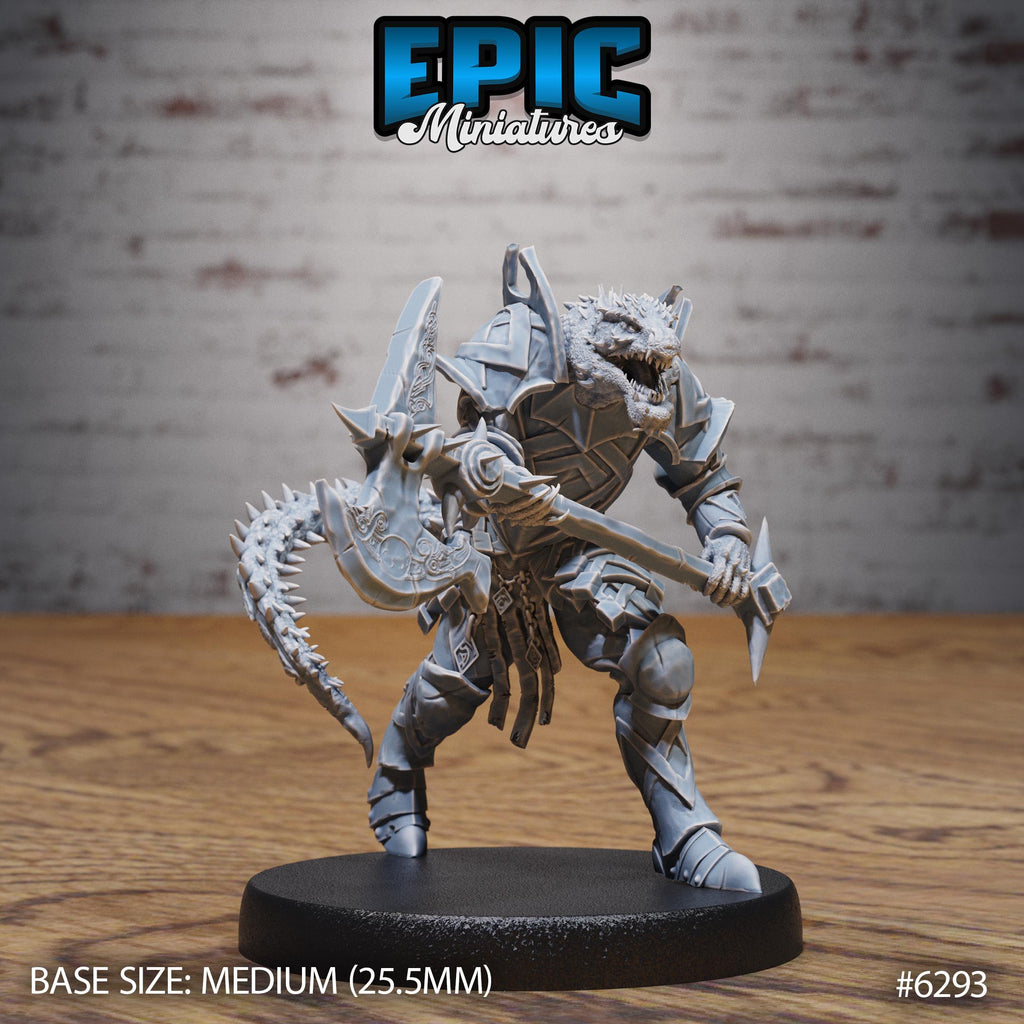 Half-Dragon Warrior Option #6293 front DND miniature Beastly Champions 16k resin