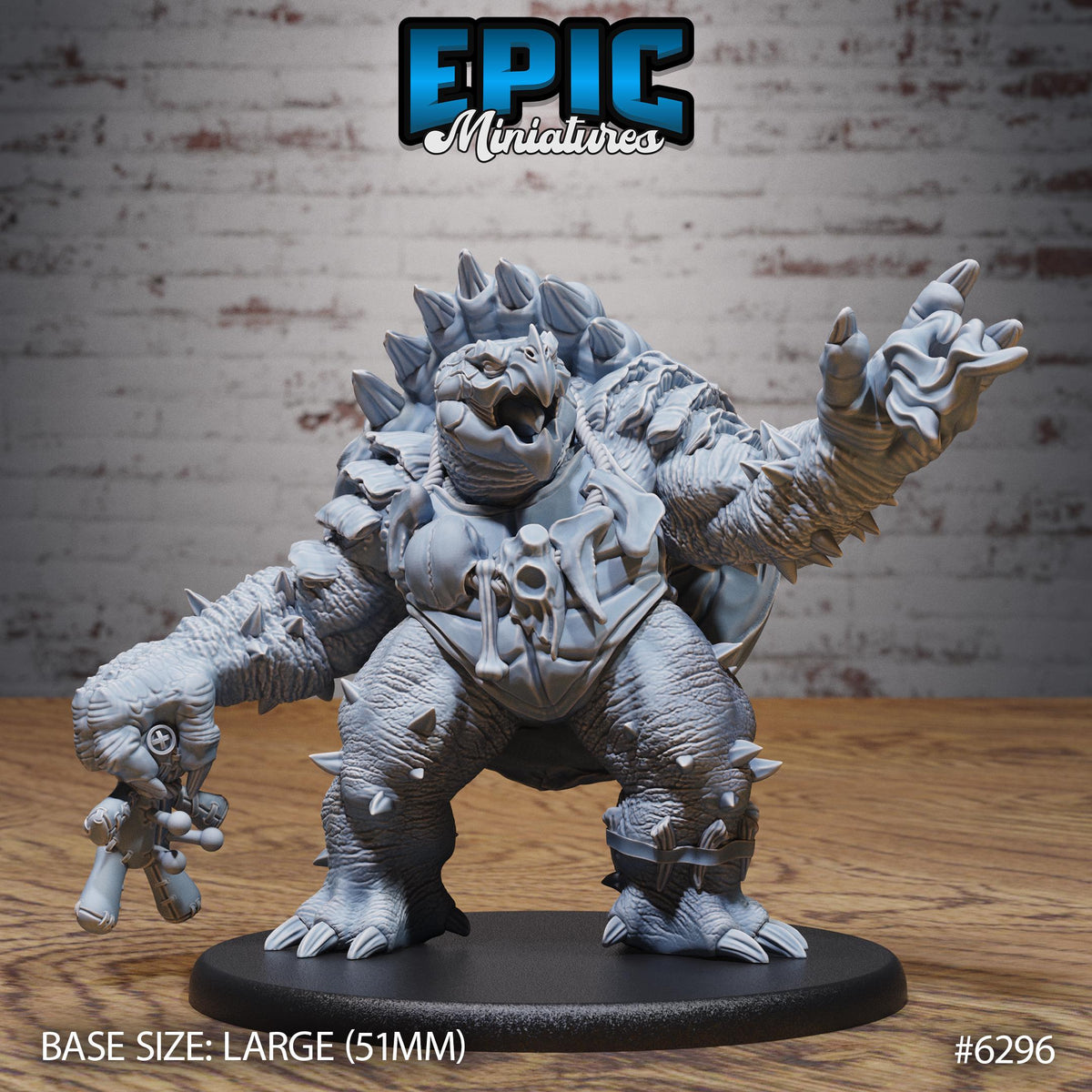 Elder Turtle Folk Option #6296 front DND miniature Beastly Champions 16k resin