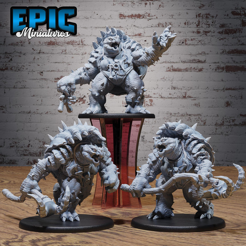 Elder Turtle Folk Set of 3 DND miniatures group photo Beastly Champions