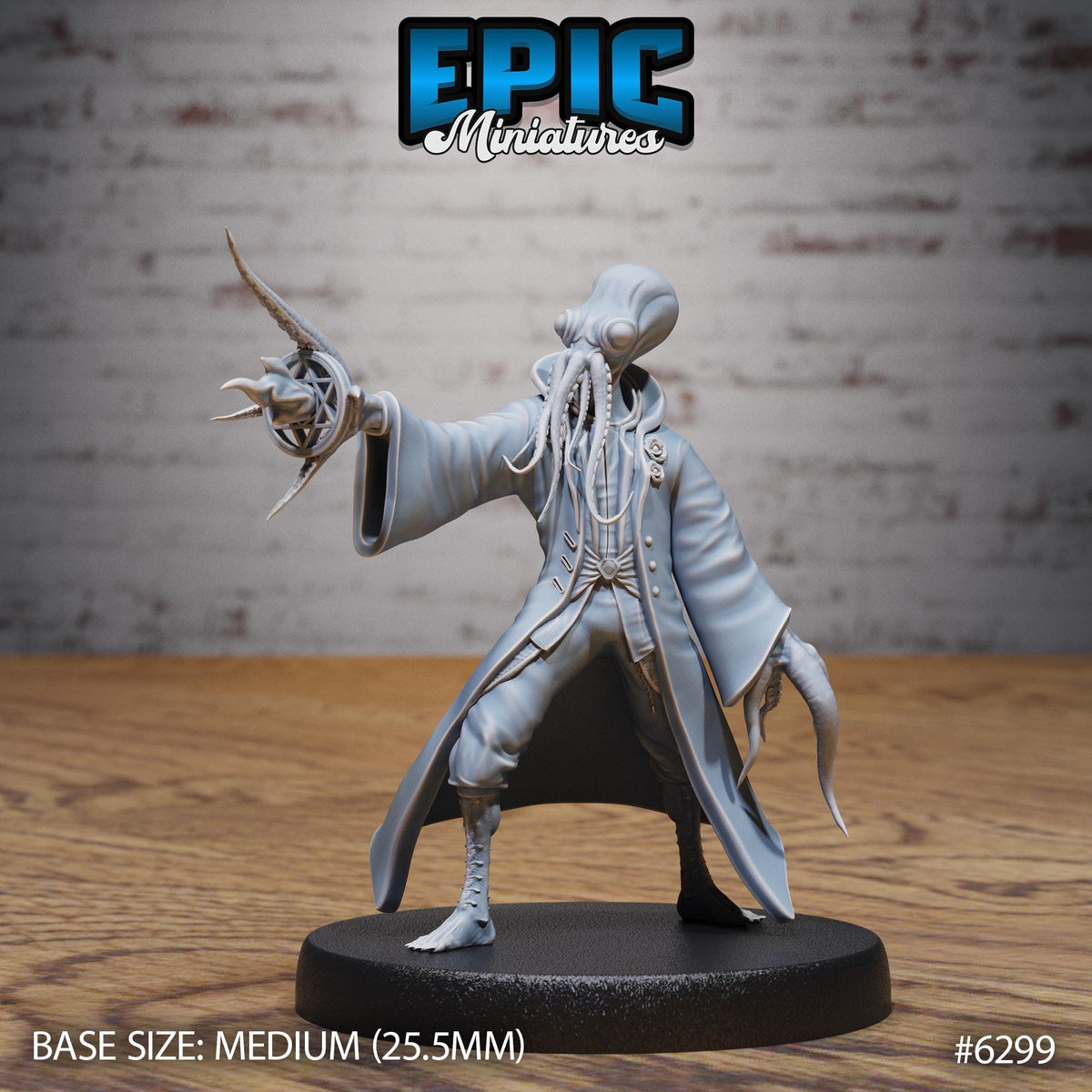 Octo Wizard Option #6299 front DND miniature Beastly Champions 16k resin