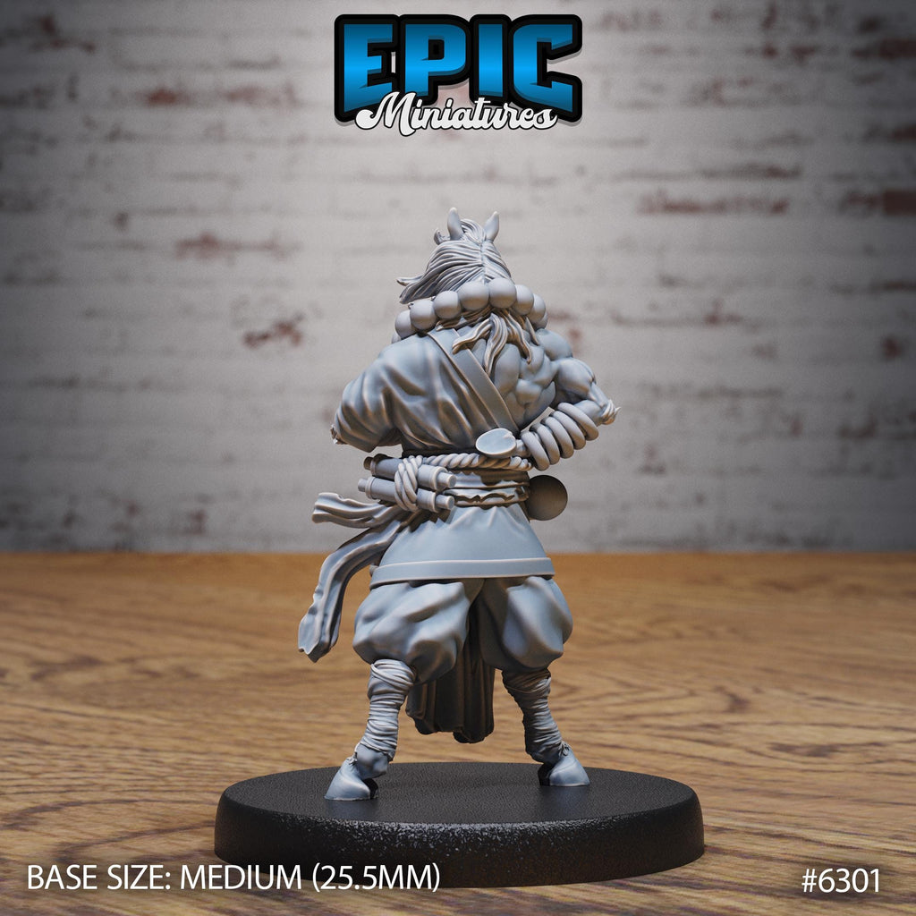 Horsefolk Monk Option #6301 back DND miniature Beastly Champions 16k resin