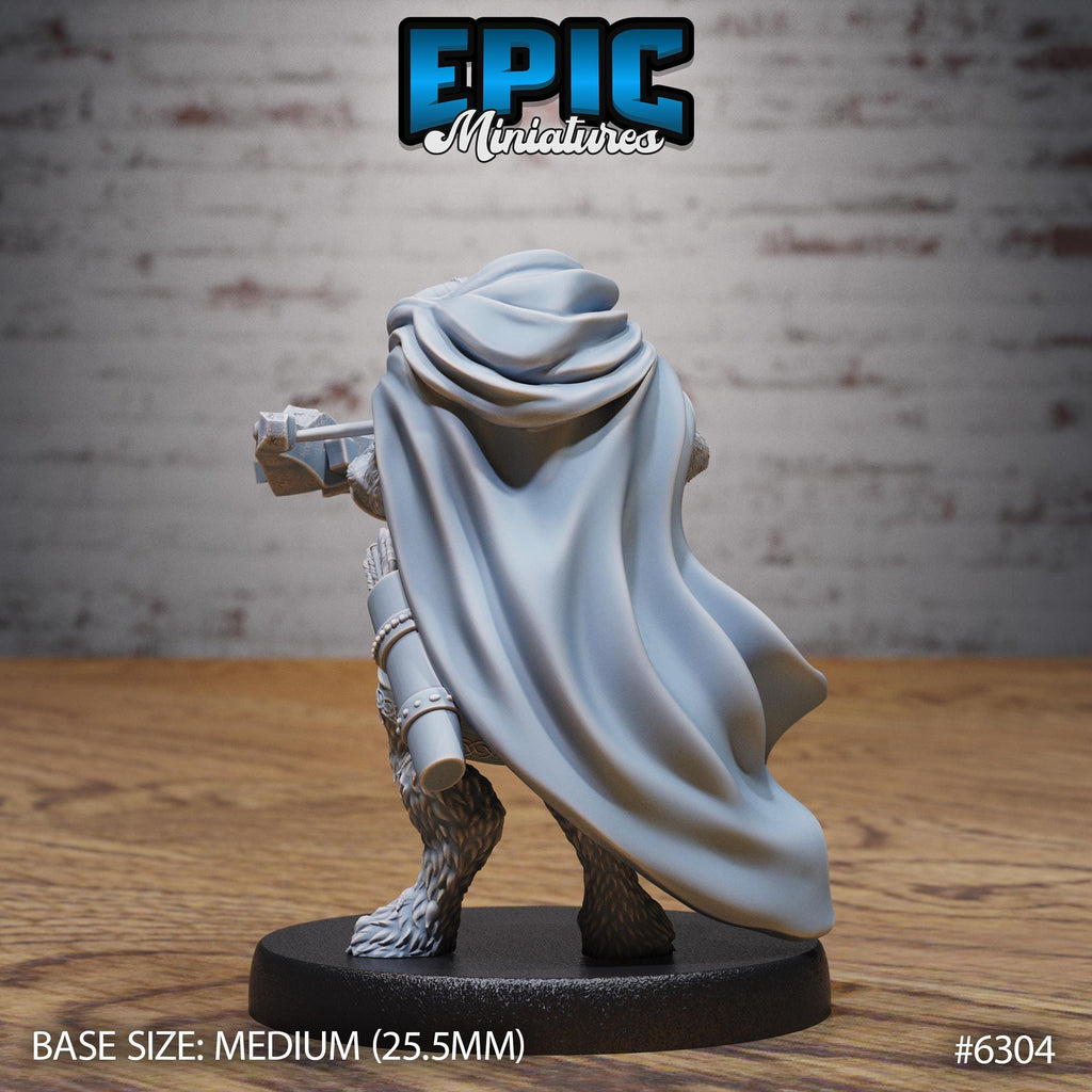 Minotaur Adventurer Option #6304 back DND miniature Beastly Champions 16k resin
