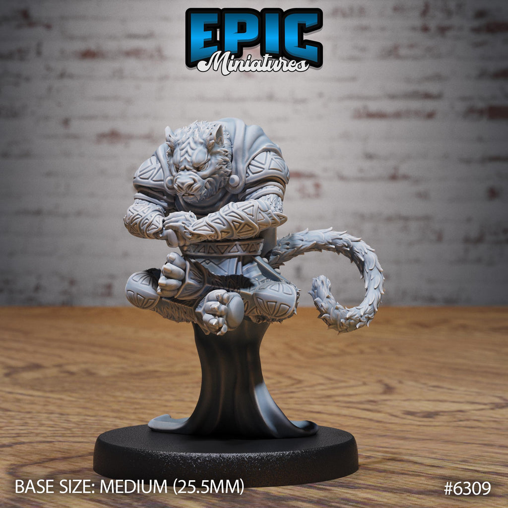Were-Tiger Option #6309 front DND miniature Beastly Champions 16k resin
