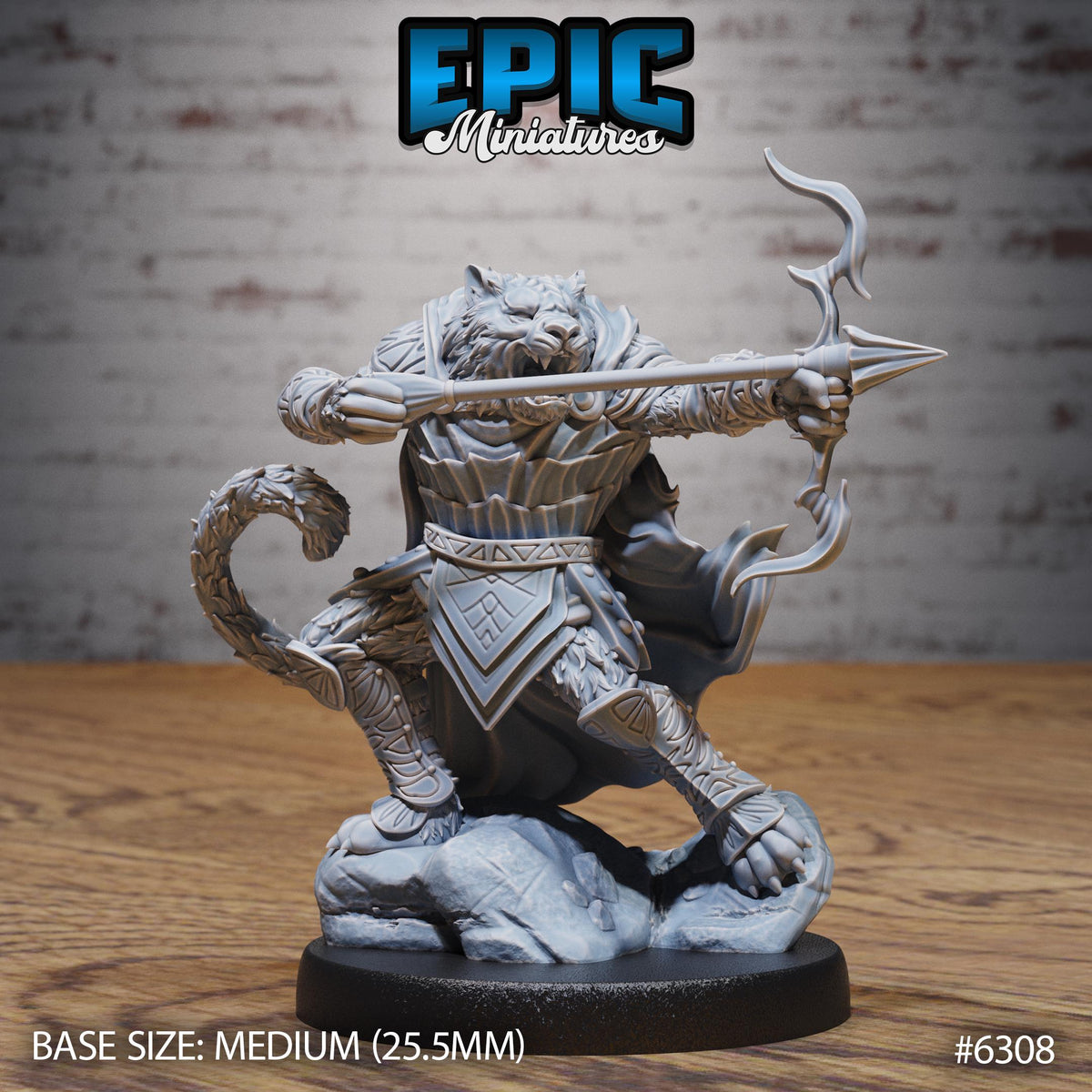 Were-Tiger Option #6308 front DND miniature Beastly Champions 16k resin