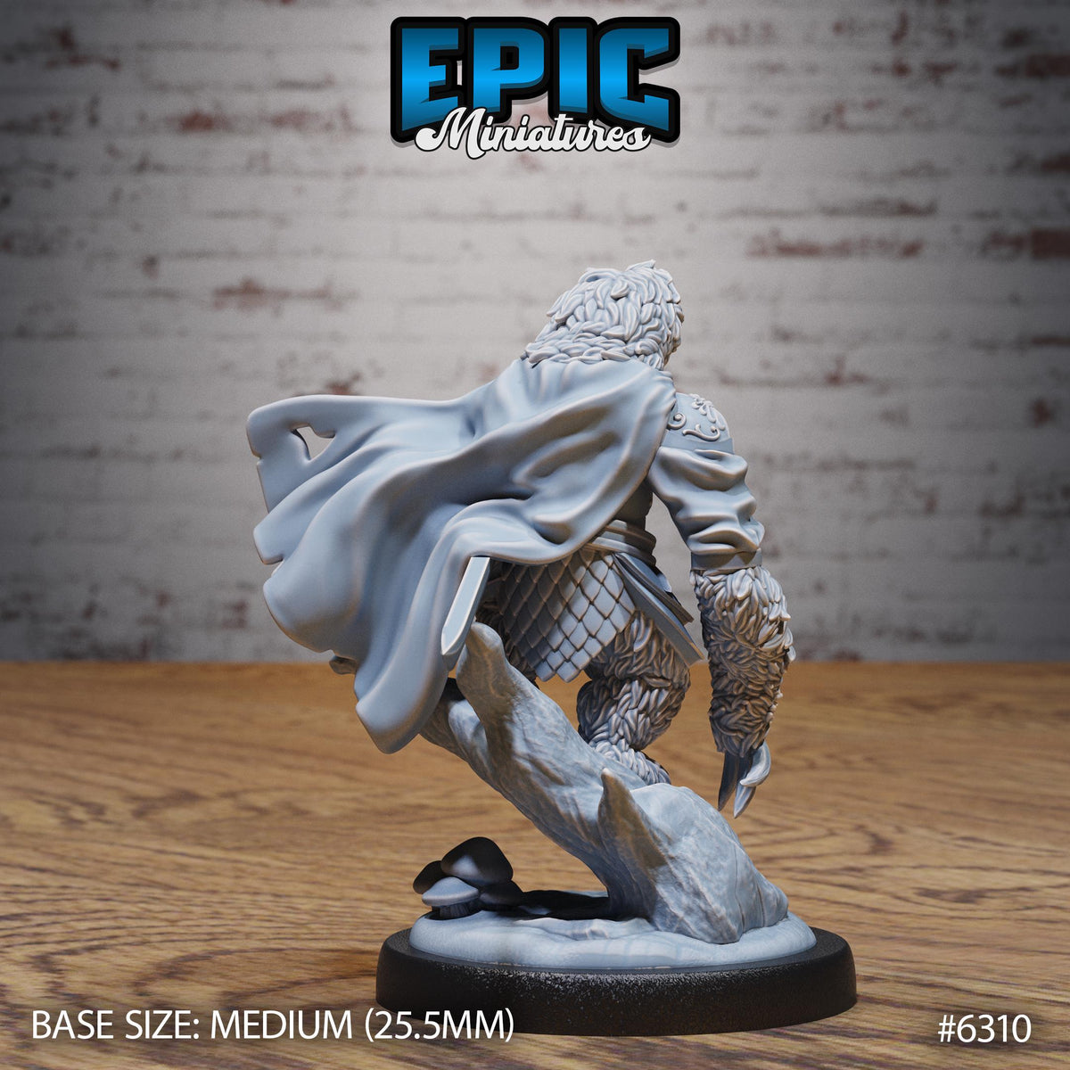 Sloth Paladin Option #6310 back DND miniature Beastly Champions 16k resin