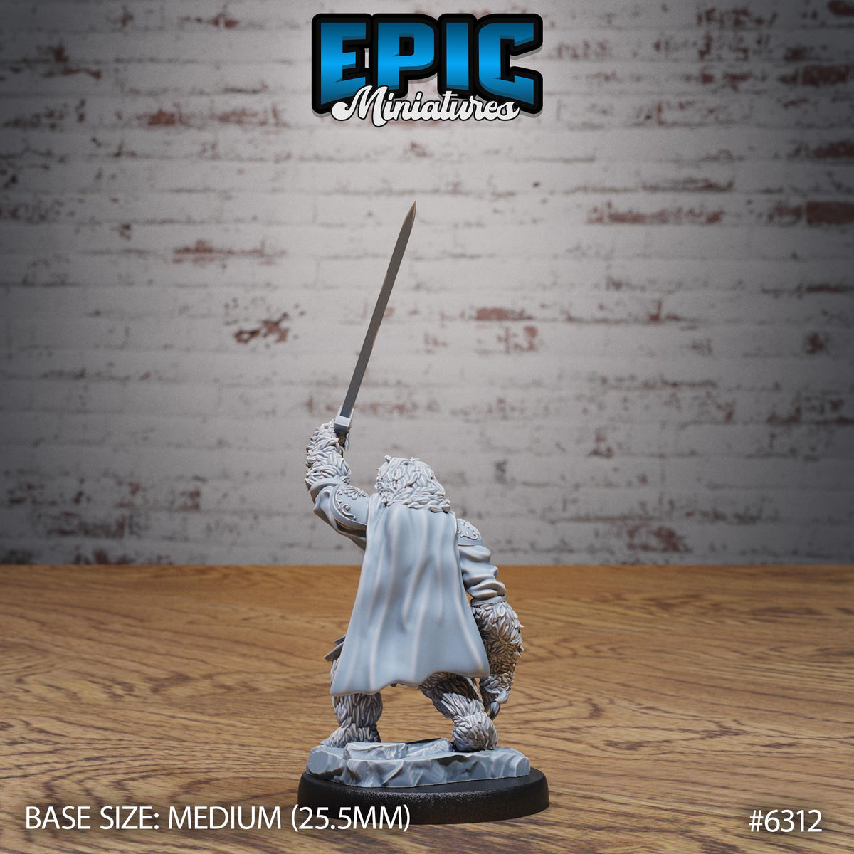 Sloth Paladin Option #6312 back DND miniature Beastly Champions 16k resin
