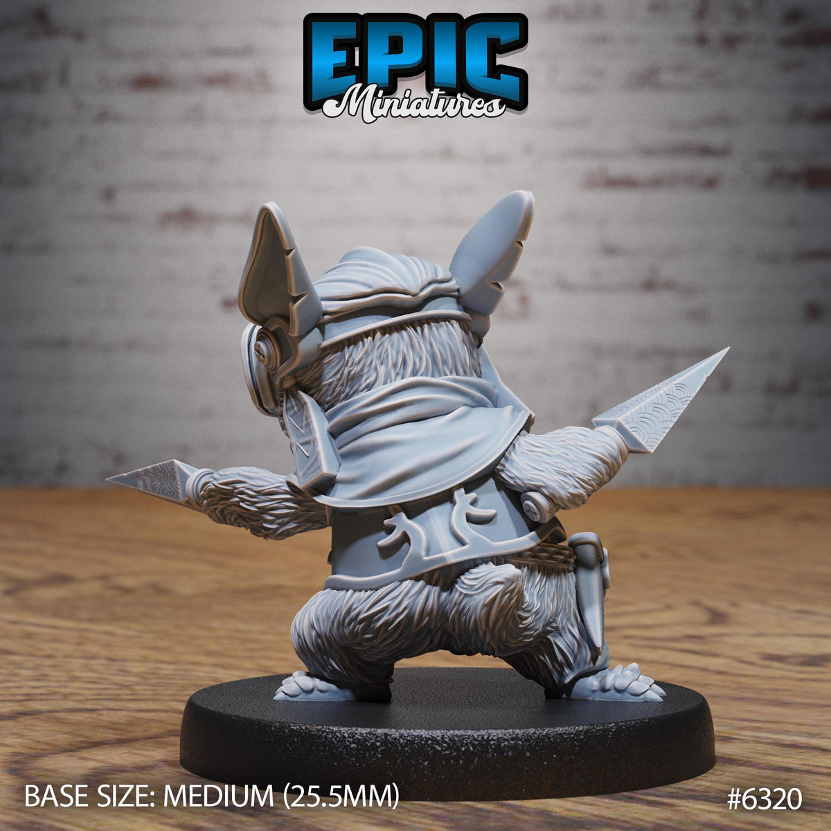 Penguin Knight Option #6320 back DND miniature Beastly Champions 16k resin