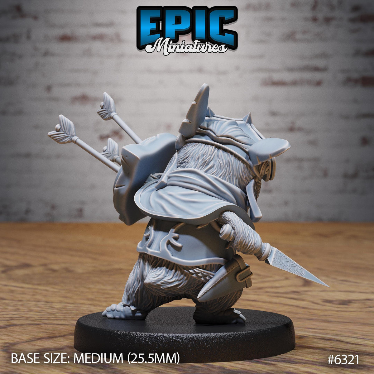 Penguin Knight Option #6321 back DND miniature Beastly Champions 16k resin