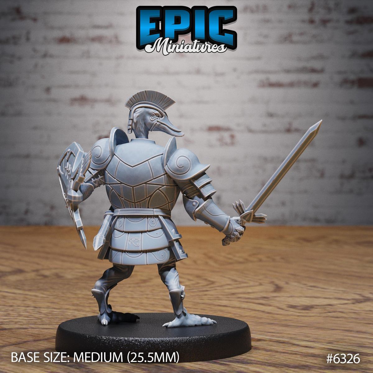 Swan Paladin Option #6326 back DND miniature Beastly Champions 16k resin
