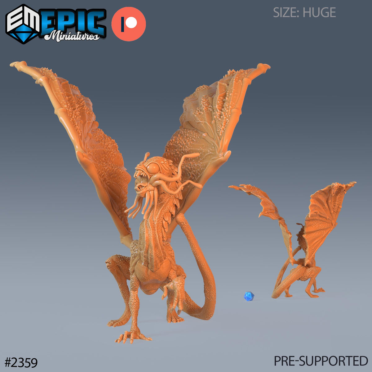 Jabberwock Dragon Option #2359 front DND miniature Forest of Wonders 16k resin