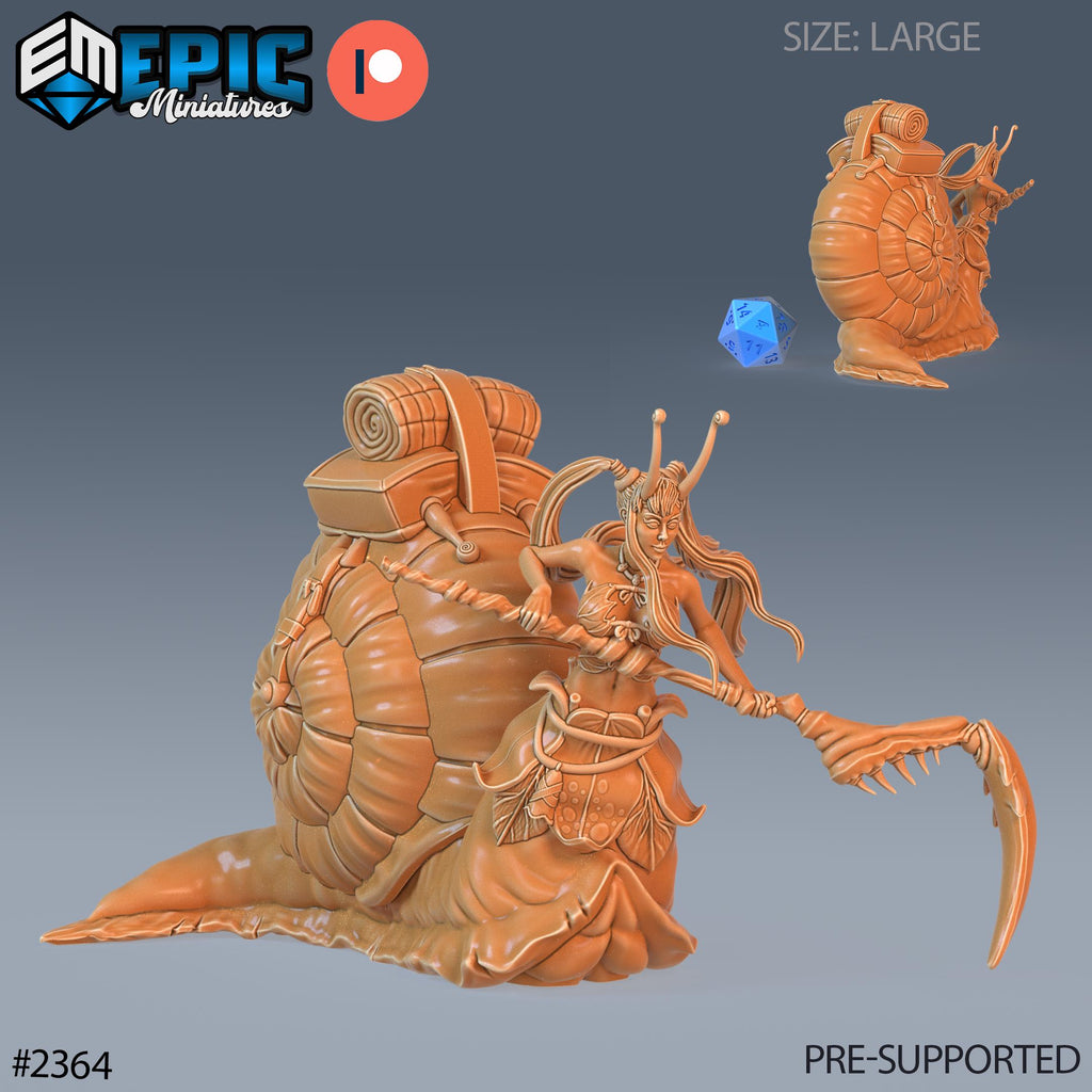 Snail Girl Option #2364 front DND miniature Forest of Wonders 16k resin
