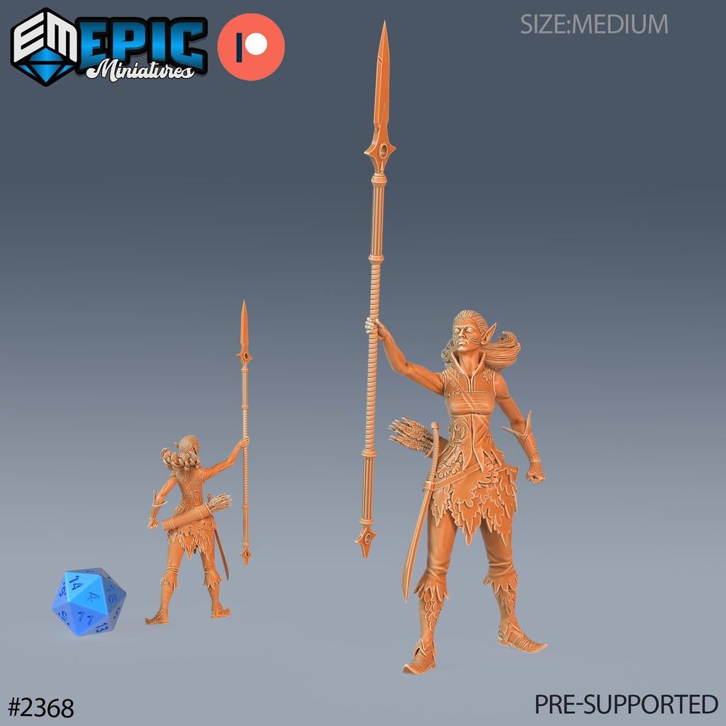 Fey Elf Autumn Option #2368 front DND miniature Forest of Wonders 16k resin