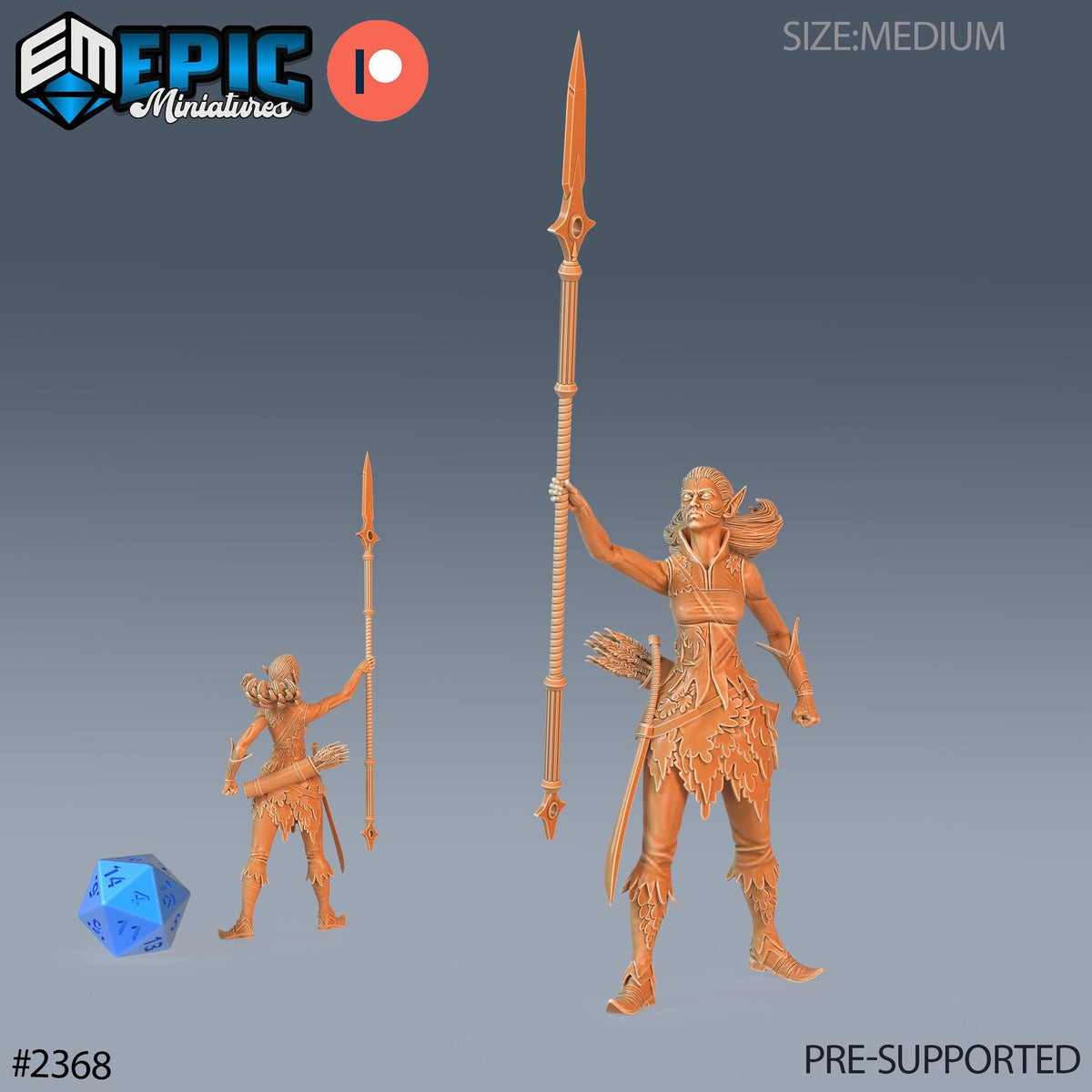 Fey Elf Autumn Option #2368 front DND miniature Forest of Wonders 16k resin