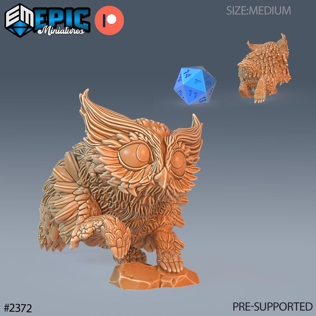 Owlbear Baby Option #2372 front DND miniature Forest of Wonders 16k resin