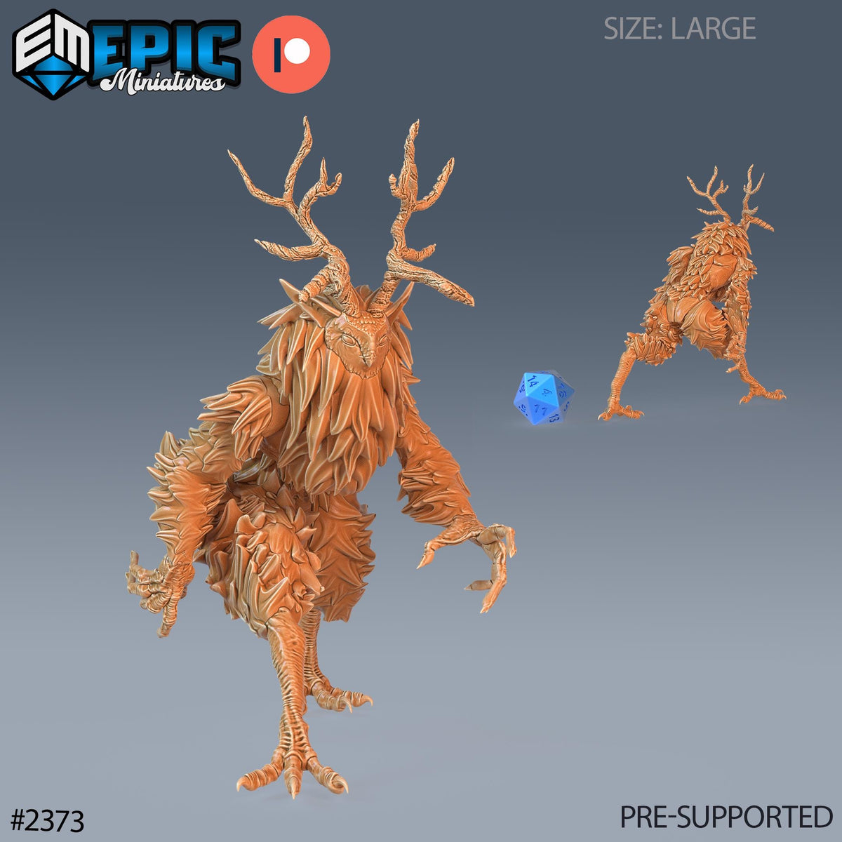 Were-Owl Option #2373 front DND miniature Forest of Wonders 16k resin