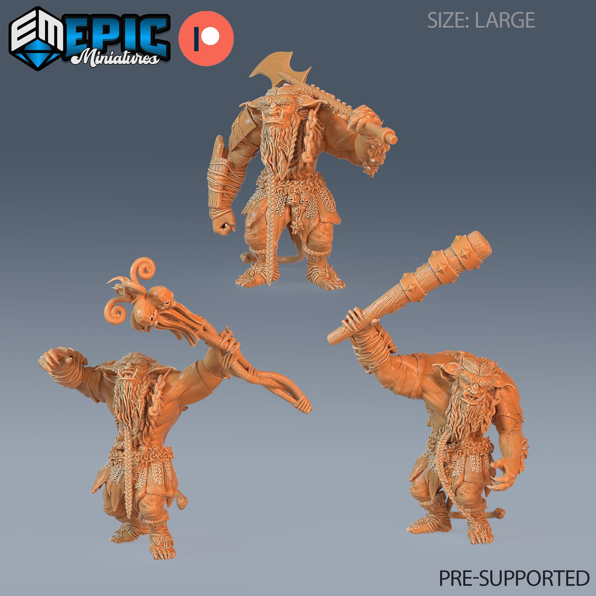 Forest Ogre Set of 3 DND miniatures group photo Forest of Wonders